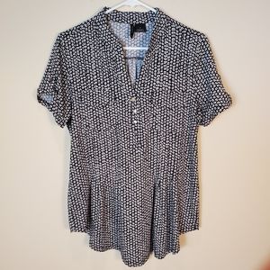 New Directions black white peplum top